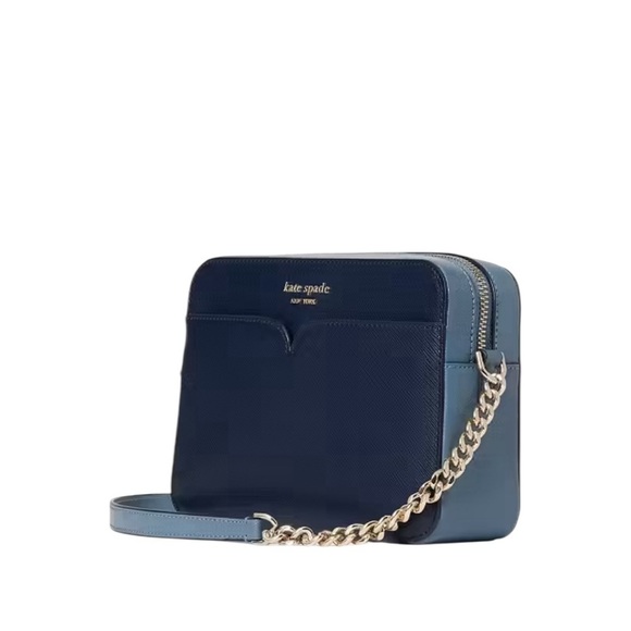 Kate Spade Wednesday Medium Camera Bag in Navy and Sky Blue - Picture 1 of 12